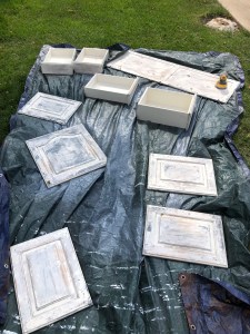 Cabinet doors and drawers after stripping